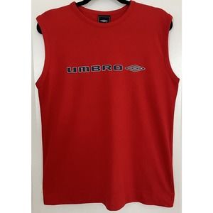 UMBRO MEN RED SLEEVELESS T-SHIRT - SIZE MEN'S MEDIUM